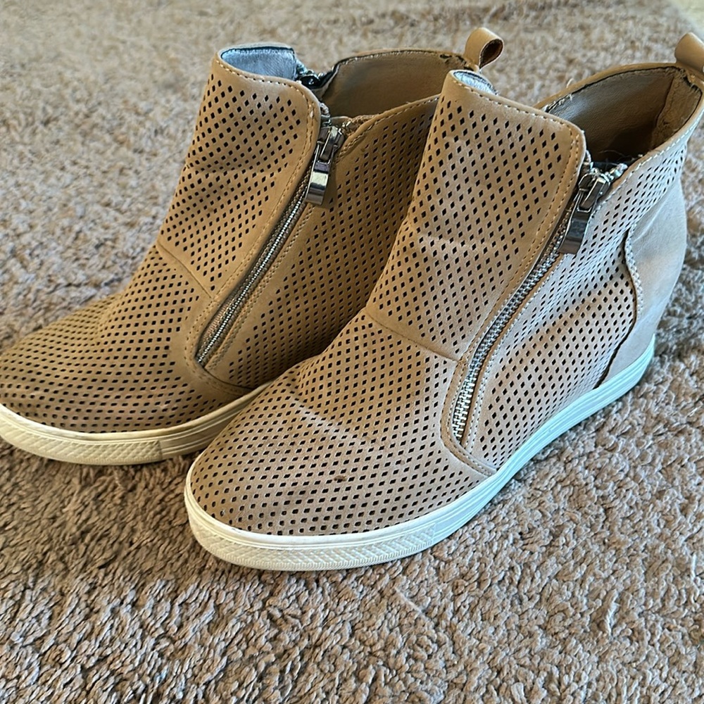 Cream Wedge Boot